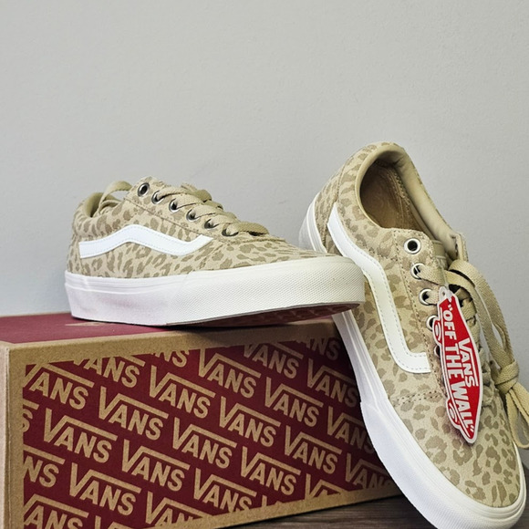 Vans Shoes - Vans Women's Ward Animal Print Sneakers Size 6.5 White/Brown NWT